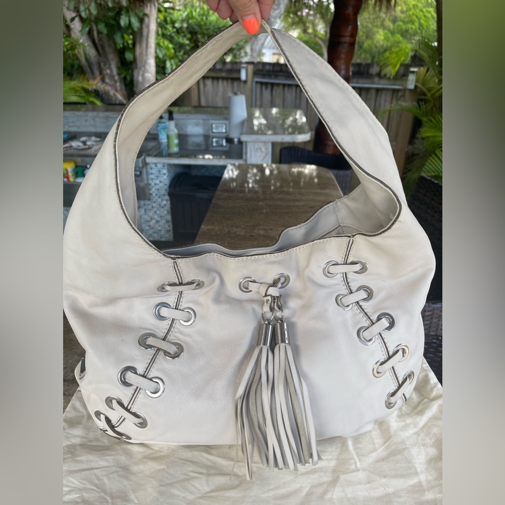 Michael Kors White Hobo Handbag